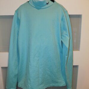 Nike Fit Dry Turtle Neck Light Blue LS Heavy Weight Shirt Size M Girl's